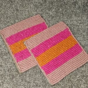 A🔹️Pink & Orange Beaded Coasters